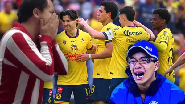 Afiocionados de Chivas y Cruz Azul con jugadores del América (Foto: MEXSPORT)