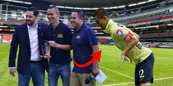 Aguilar fue homenajeado antes de que comenzara el encuentro de América contra Tigres.