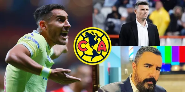 Álvaro Morales le dio con todo al central del América Sebastián Cáceres y al Tano Ortiz por el empate