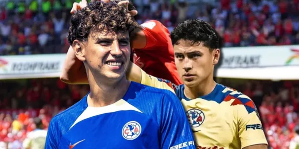 Ambos futbolistas se quedaron dialogando en la mitad de campo por el gol de Maximiliano Araujo.