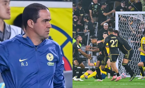 André Jardine en el banquillo, viendo el gol de LAFC (Fuente: Mexsports)