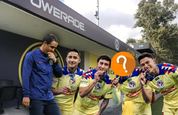 André Jardine pensativo y futbolistas del América sonriendo/ Foto ESTO.