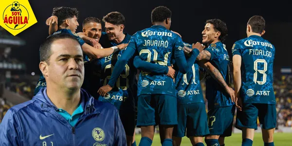 André Jardine y jugadores del América tras la victoria ante Santos (Fuente: MEXSPORT)