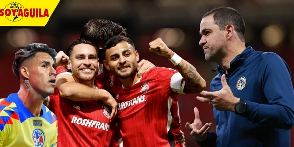 André Jardine y jugadores del Toluca (Fuente: MEXSPORT)