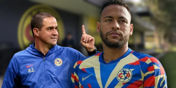 André Jardine y Neymar con la playera del América / Foto: GROK y MEXSPORT