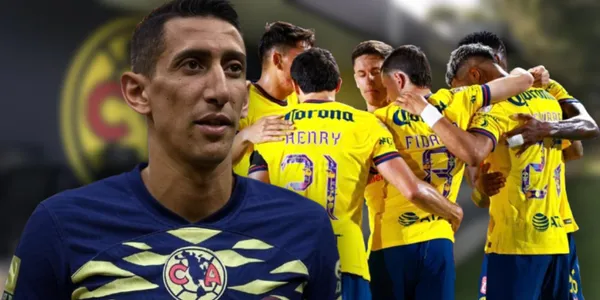 Ángel Di María y jugadores del América (Fuente: GROK / MEXSPORT)