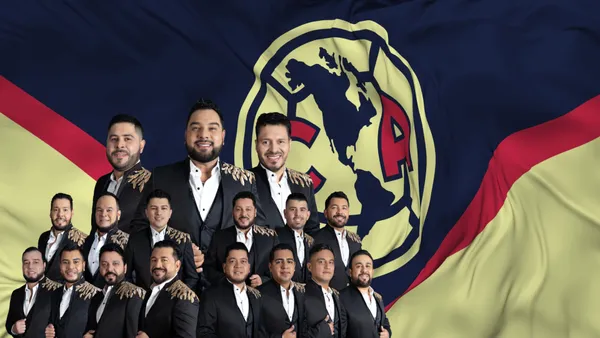 Bandera del América y la Banda MS - Foto: Especial