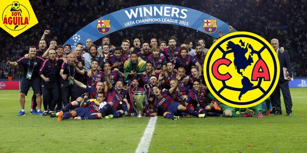 Barcelona levantando la Champions League (Fuente: Marca)