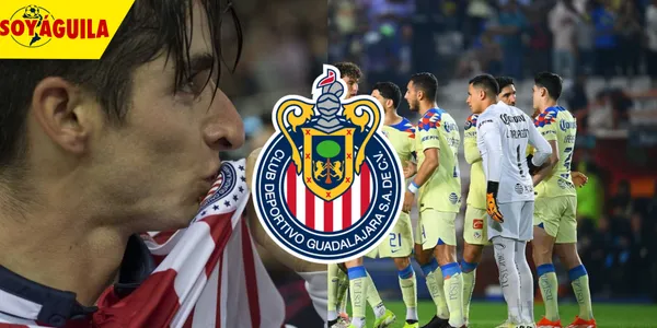 Beso del escudo de Chivas y jugadores del América (Fuente: MEXSPORT)