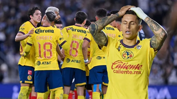 Brian Rodríguez y jugadores América (Foto tomada de: MexSport)