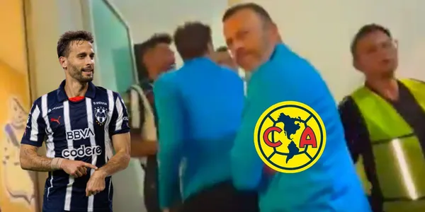 Canales y Tecatito en el vestidor de los árbitros/FOTO: Rayados