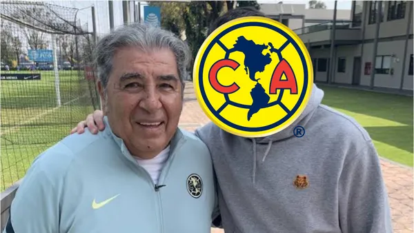 Carlos Reinoso con jugador del América