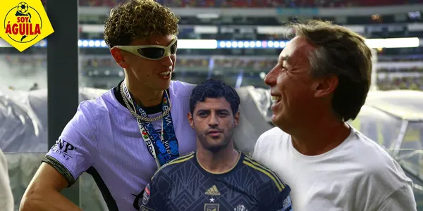 Carlos Vela, Igor Lichnovsky y Emilio Azcárraga (Fuente: MEXSPORT)