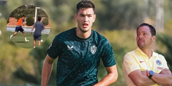 César Montes con la playera del Almería