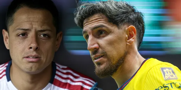 Chicharito llorando y Diego Valdés / Foto: GROK y MEXSPORT