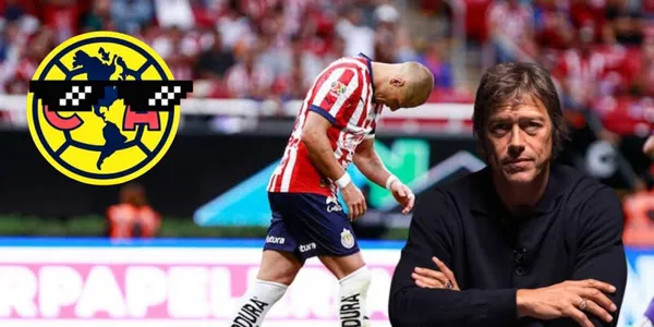 Chicharito triste con escudo de América y Almeyda/FOTO: The Coaches VoiceOver