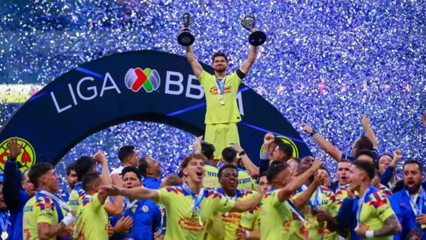 Club América celebrando el título