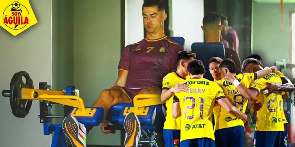 Cristiano Ronaldo y jugadores del América (Fuente: MEXSPORT)