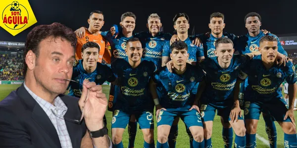 David Faitelson y jugadores del América (Fuente: MEXSPORT)