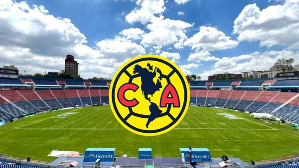 Escudo del América en Estadio Azul