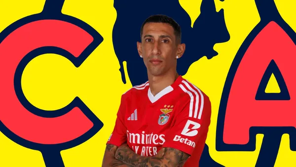 Escudo del Club América y Ángel Di María - Foto: Especial