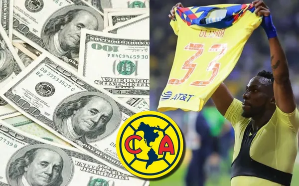 Festejando un gol con el América.