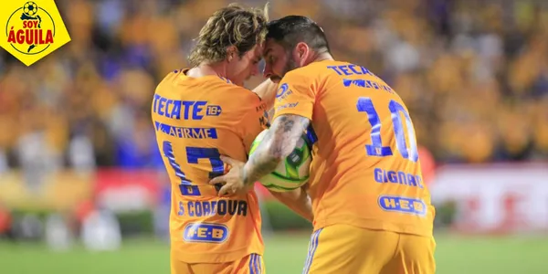 Festejo de Gignac en Tigres (Fuente: MEXSPORT)