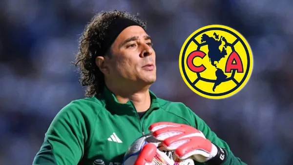 Guillermo Ochoa con escudo del América