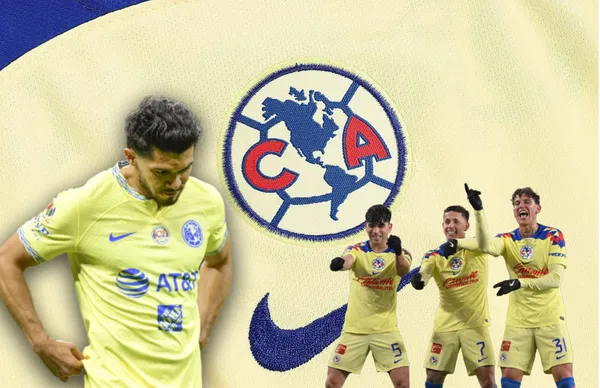 Henry Martín cabizbajo y otros jugadores del América celebrando/ Foto Univisión.