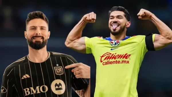Henry Martín con el América y Olivier Giroud, delantero de LAFC - Foto: Mexsport
