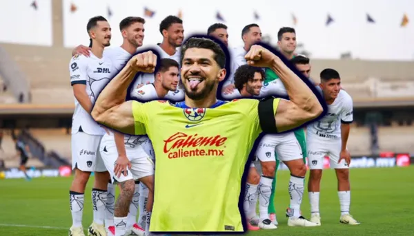 Henry Martín con los Pumas de fondo