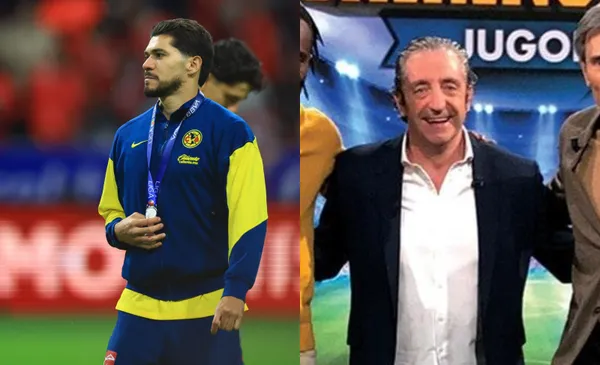 Henry Martín en premiación, a la derecha, panelista del Chiringuito (Fuente: Mexsports y Chiringuito)