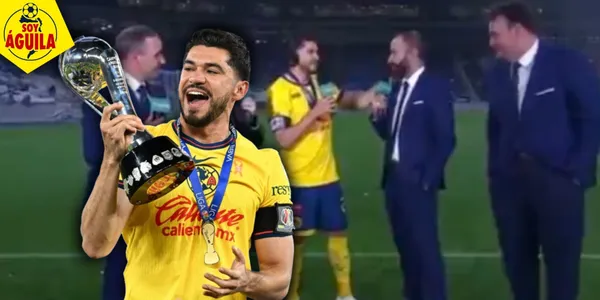 Henry Martín levantando la copa de campeón (Fuente: MEXSPORT)
