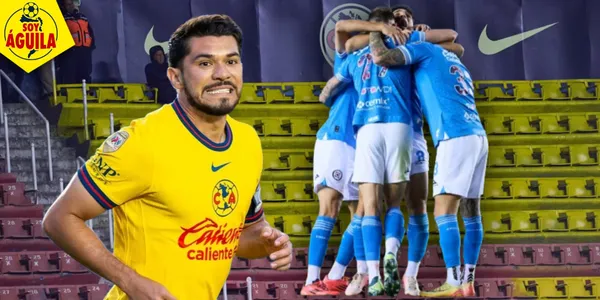 Henry Martín y jugadores de Cruz Azul (Fuente: MEXSPORT)