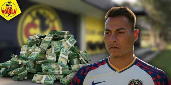 Ilustración de Eduardo Vargas con la playera del América (Fuente: GROK)