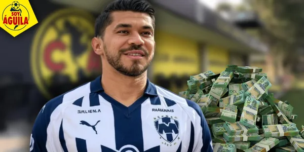 Ilustración de Henry Martín en Rayados de Monterrey (Fuente: GROK)
