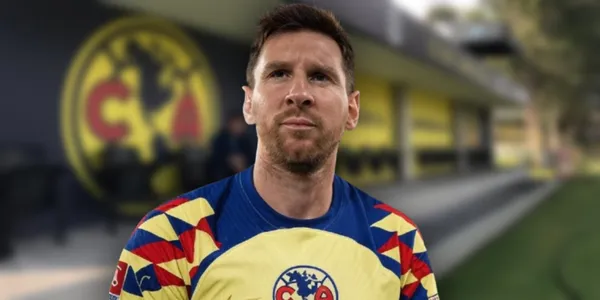 Ilustración de Lionel Messi con la playera del América (Fuente: GROK)