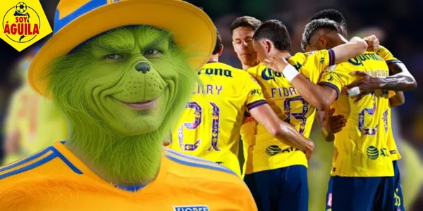 Ilustración del Grinch y jugadores del América (Fuente: MEXSPORT)