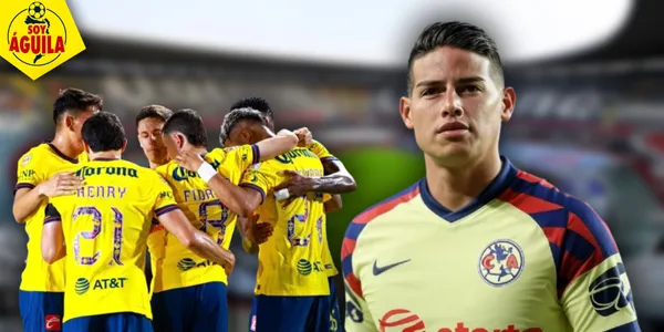 Ilustración James Rodríguez en el América (Fuente: MEXSPORT / GROK)