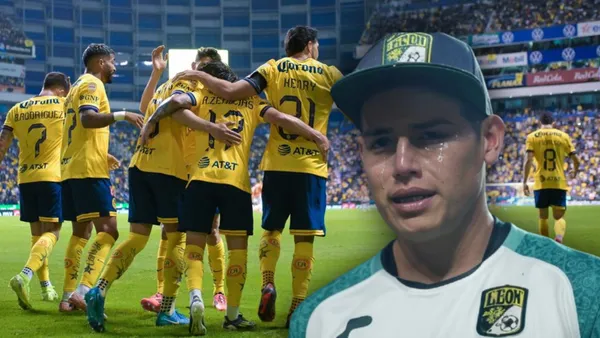 James Rodríguez y jugadores del Club América (Foto: MEXSPORT y GROK)