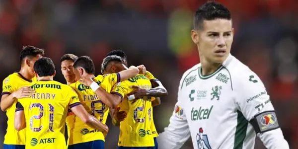 James y jugadores del América (Fuente: MEXSPORT)