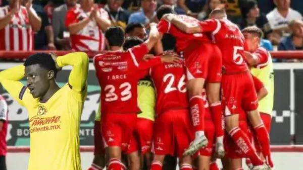 Javairo Dilrosun y la escuadra de Necaxa - Foto: Captura de pantalla