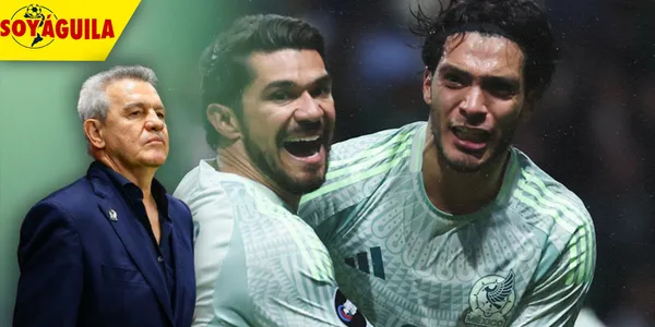 Javier Aguirre, Henry Martín y Raúl Jiménez (Fuente: MEXSPORT)