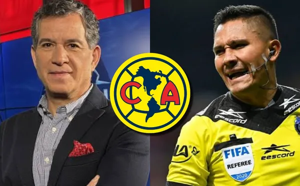 Javier Alarcón y un árbitro de la Liga MX.