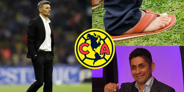 Jorge Campos dio la nota con sus famosas chanclas en el Azteca