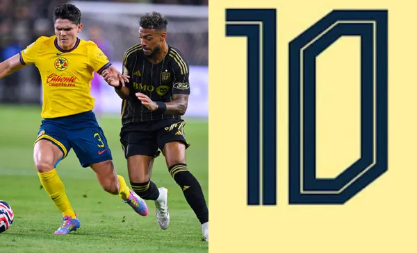 Jugador de América disputa pelota, a la derecha, el número 10 (Fuente: Mexsports y Realidad Americanista)