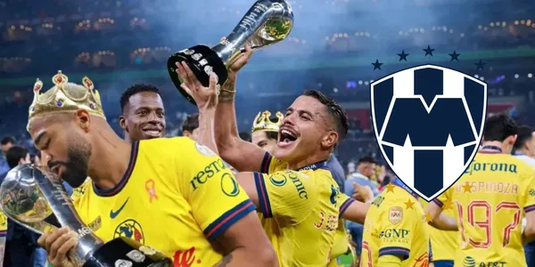 Jugadores de América con el título y Rayados/FOTO: MEXSPORT