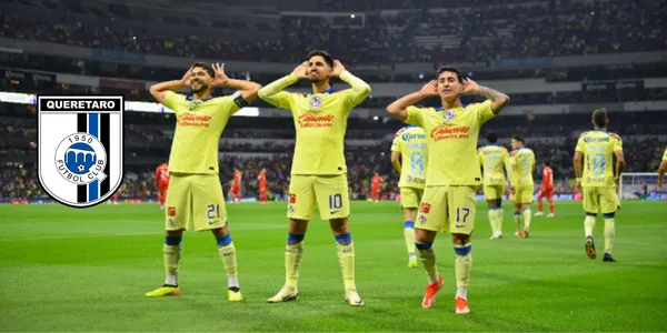 Jugadores de América con escudo de Querétaro/FOTO: MExsport