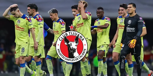 Jugadores de América decepcionados y escudo de Tijuana/FOTO:TUDN