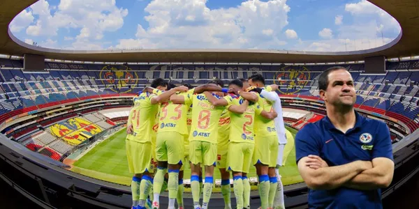 Jugadores de América y Jardine en el Azteca/FOTO: Estadio Azteca